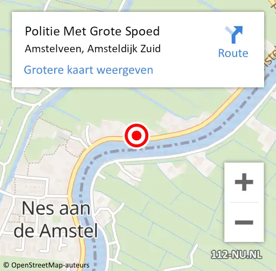 Locatie op kaart van de 112 melding: Politie Met Grote Spoed Naar Amstelveen, Amsteldijk Zuid op 7 september 2023 07:35