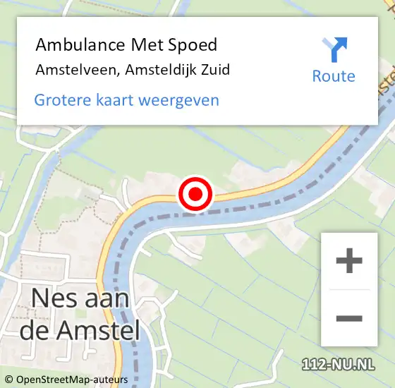 Locatie op kaart van de 112 melding: Ambulance Met Spoed Naar Amstelveen, Amsteldijk Zuid op 7 september 2023 07:50