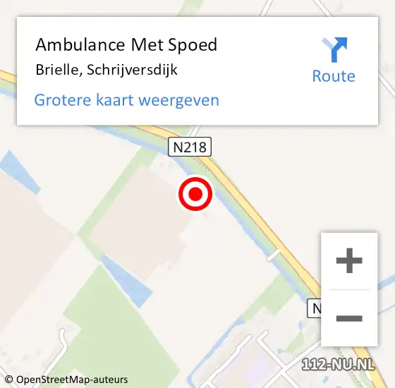 Locatie op kaart van de 112 melding: Ambulance Met Spoed Naar Brielle, Schrijversdijk op 7 september 2023 08:50