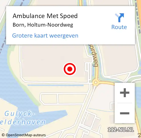 Locatie op kaart van de 112 melding: Ambulance Met Spoed Naar Born, Holtum-Noordweg op 7 september 2023 08:50