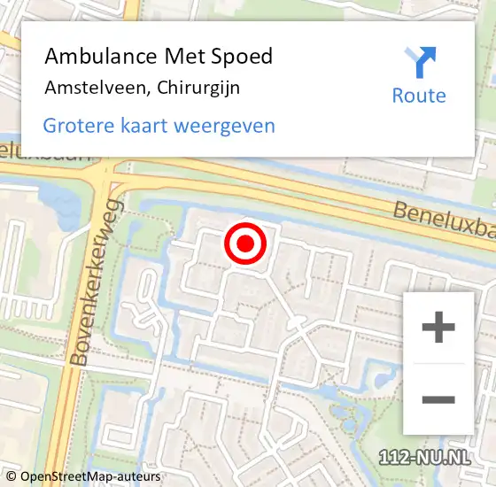 Locatie op kaart van de 112 melding: Ambulance Met Spoed Naar Amstelveen, Chirurgijn op 7 september 2023 08:57