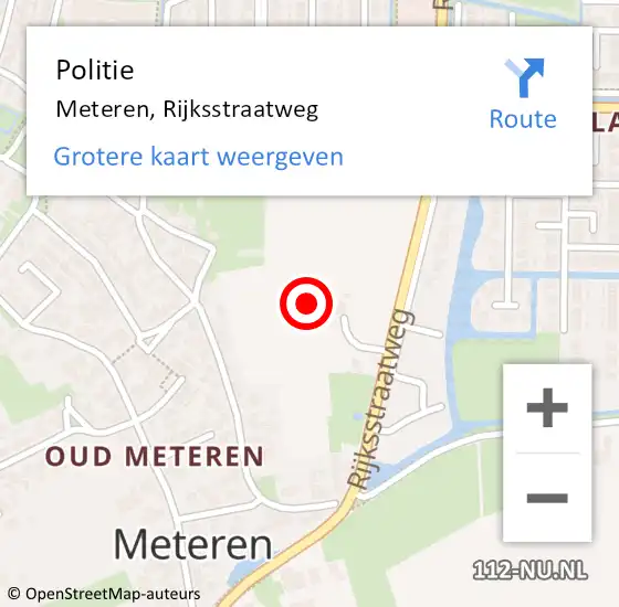 Locatie op kaart van de 112 melding: Politie Meteren, Rijksstraatweg op 7 september 2023 11:13