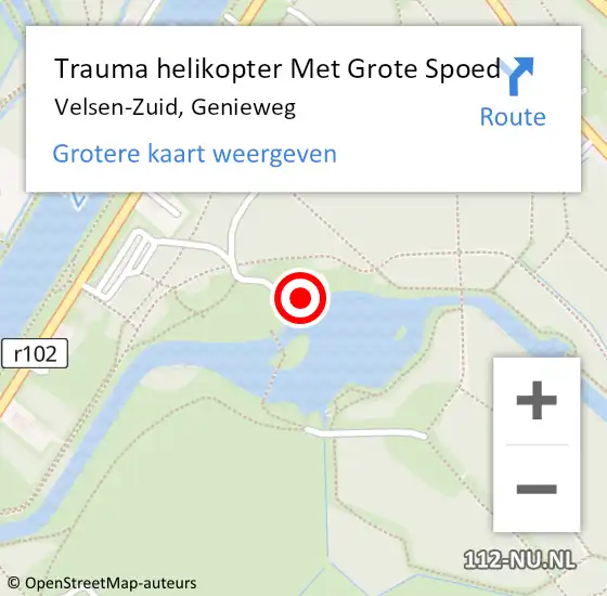 Locatie op kaart van de 112 melding: Trauma helikopter Met Grote Spoed Naar Velsen-Zuid, Genieweg op 7 september 2023 12:29