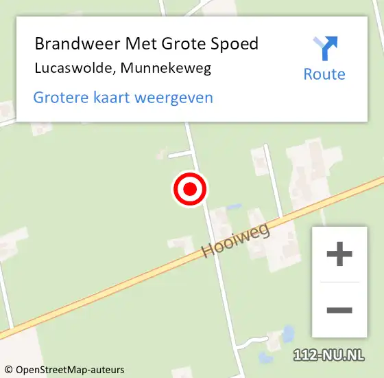 Locatie op kaart van de 112 melding: Brandweer Met Grote Spoed Naar Lucaswolde, Munnekeweg op 7 september 2023 14:56