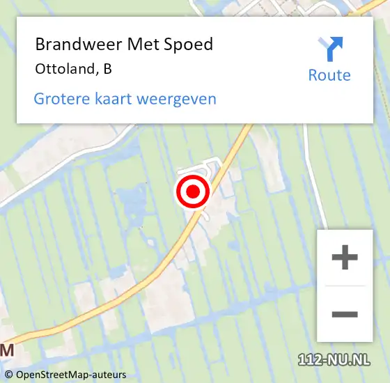 Locatie op kaart van de 112 melding: Brandweer Met Spoed Naar Ottoland, B op 7 september 2023 15:05