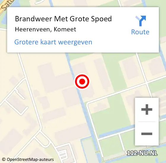 Locatie op kaart van de 112 melding: Brandweer Met Grote Spoed Naar Heerenveen, Komeet op 7 september 2023 15:27
