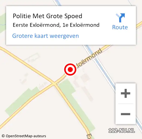 Locatie op kaart van de 112 melding: Politie Met Grote Spoed Naar Eerste Exloërmond, 1e Exloërmond op 7 september 2023 17:31