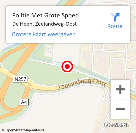 Locatie op kaart van de 112 melding: Politie Met Grote Spoed Naar De Heen, Zeelandweg-Oost op 8 september 2023 10:43