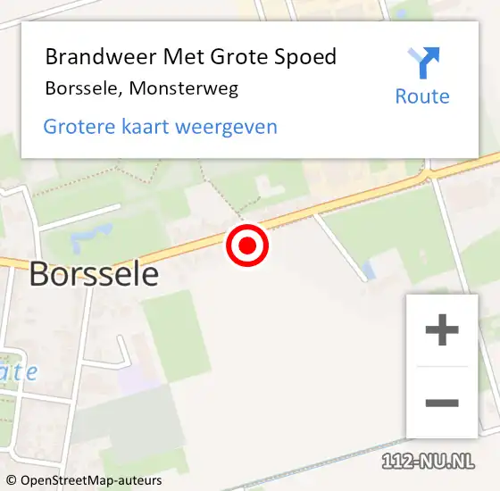 Locatie op kaart van de 112 melding: Brandweer Met Grote Spoed Naar Borssele, Monsterweg op 8 september 2023 12:20