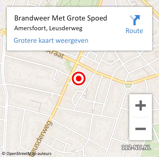 Locatie op kaart van de 112 melding: Brandweer Met Grote Spoed Naar Amersfoort, Leusderweg op 8 september 2023 12:27