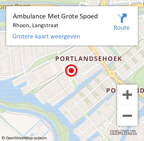 Locatie op kaart van de 112 melding: Ambulance Met Grote Spoed Naar Rhoon, Langstraat op 8 september 2023 12:49