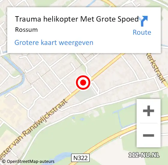 Locatie op kaart van de 112 melding: Trauma helikopter Met Grote Spoed Naar Rossum op 8 september 2023 13:30