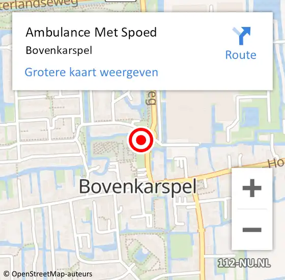 Locatie op kaart van de 112 melding: Ambulance Met Spoed Naar Bovenkarspel op 8 september 2023 13:47