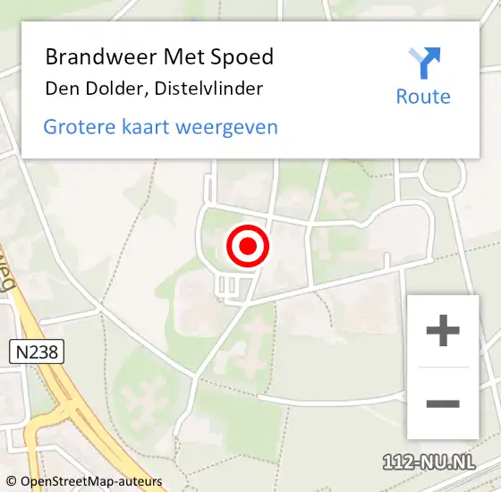Locatie op kaart van de 112 melding: Brandweer Met Spoed Naar Den Dolder, Distelvlinder op 8 september 2023 15:48