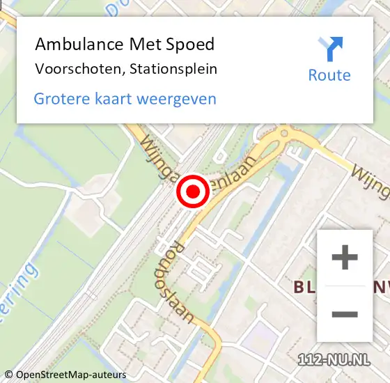 Locatie op kaart van de 112 melding: Ambulance Met Spoed Naar Voorschoten, Stationsplein op 8 september 2023 18:23