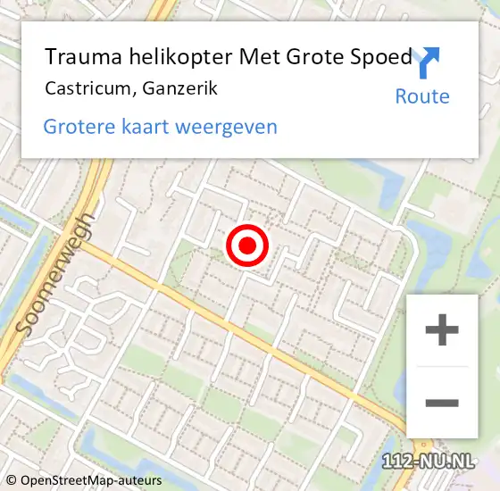 Locatie op kaart van de 112 melding: Trauma helikopter Met Grote Spoed Naar Castricum, Ganzerik op 8 september 2023 18:45