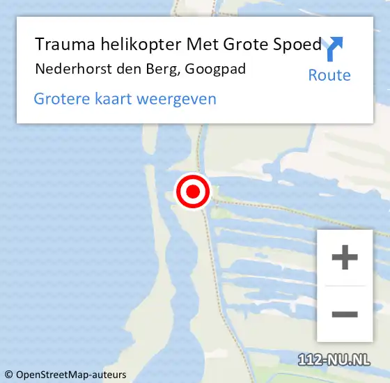 Locatie op kaart van de 112 melding: Trauma helikopter Met Grote Spoed Naar Nederhorst den Berg, Googpad op 8 september 2023 19:04
