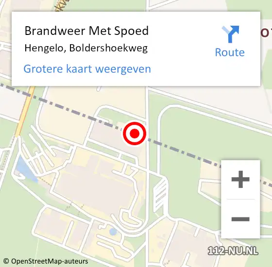 Locatie op kaart van de 112 melding: Brandweer Met Spoed Naar Hengelo, Boldershoekweg op 9 september 2023 00:22
