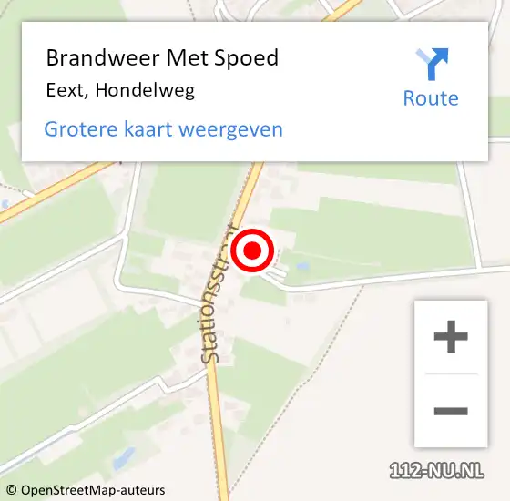 Locatie op kaart van de 112 melding: Brandweer Met Spoed Naar Eext, Hondelweg op 9 september 2023 01:26