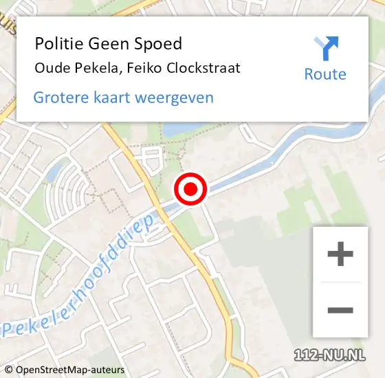 Locatie op kaart van de 112 melding: Politie Geen Spoed Naar Oude Pekela, Feiko Clockstraat op 9 september 2023 03:13