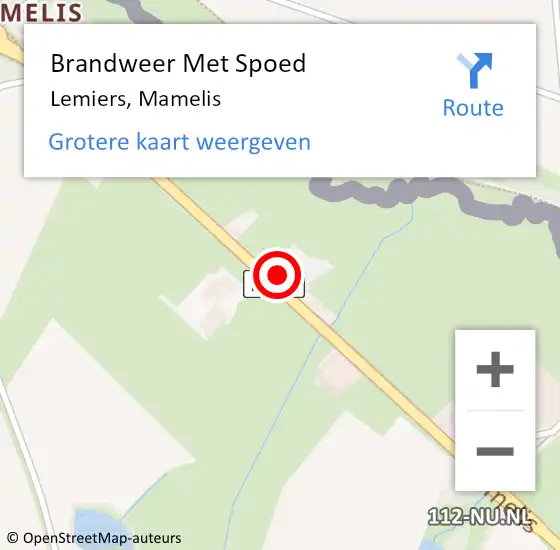 Locatie op kaart van de 112 melding: Brandweer Met Spoed Naar Lemiers, Mamelis op 9 september 2023 03:56