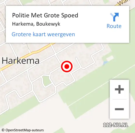 Locatie op kaart van de 112 melding: Politie Met Grote Spoed Naar Harkema, Boukewyk op 9 september 2023 11:10