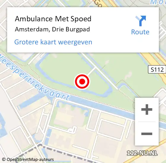 Locatie op kaart van de 112 melding: Ambulance Met Spoed Naar Amsterdam, Drie Burgpad op 9 september 2023 11:15
