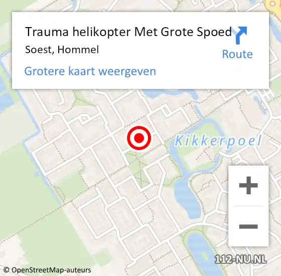 Locatie op kaart van de 112 melding: Trauma helikopter Met Grote Spoed Naar Soest, Hommel op 9 september 2023 13:18
