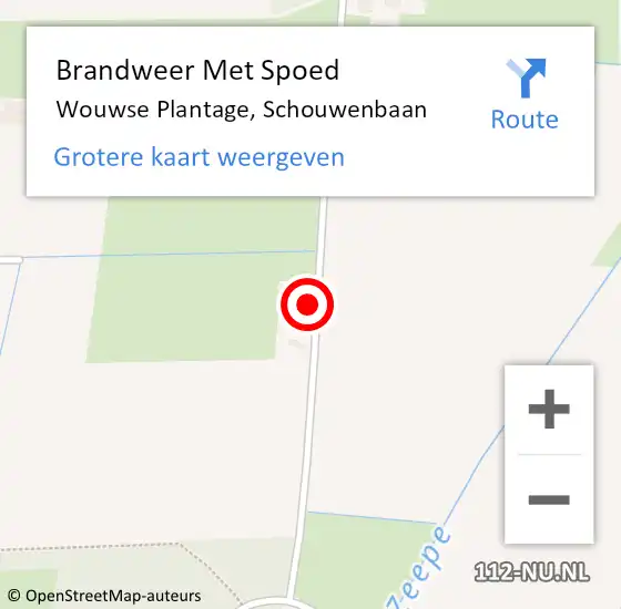 Locatie op kaart van de 112 melding: Brandweer Met Spoed Naar Wouwse Plantage, Schouwenbaan op 9 september 2023 14:53