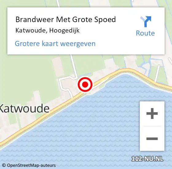 Locatie op kaart van de 112 melding: Brandweer Met Grote Spoed Naar Katwoude, Hoogedijk op 9 september 2023 16:21