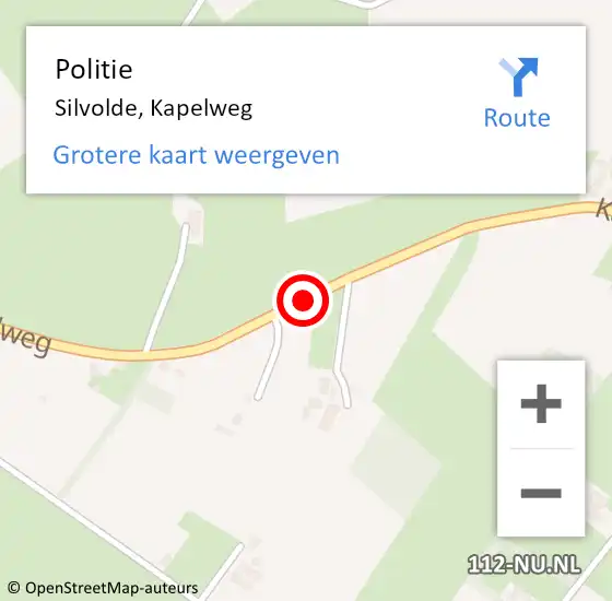 Locatie op kaart van de 112 melding: Politie Silvolde, Kapelweg op 9 september 2023 16:32