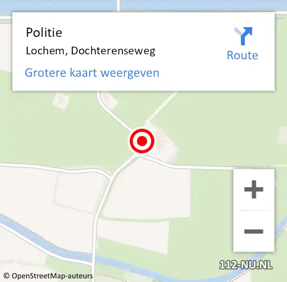 Locatie op kaart van de 112 melding: Politie Lochem, Dochterenseweg op 9 september 2023 16:55