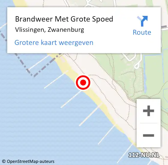 Locatie op kaart van de 112 melding: Brandweer Met Grote Spoed Naar Vlissingen, Zwanenburg op 9 september 2023 17:24