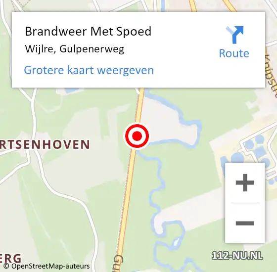 Locatie op kaart van de 112 melding: Brandweer Met Spoed Naar Wijlre, Gulpenerweg op 9 september 2023 17:43