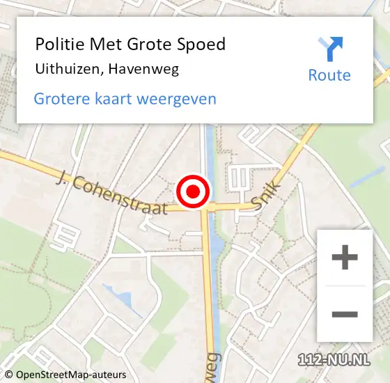 Locatie op kaart van de 112 melding: Politie Met Grote Spoed Naar Uithuizen, Havenweg op 10 september 2023 00:47