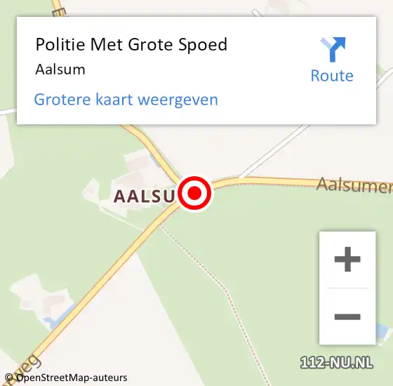 Locatie op kaart van de 112 melding: Politie Met Grote Spoed Naar Aalsum op 10 september 2023 02:14