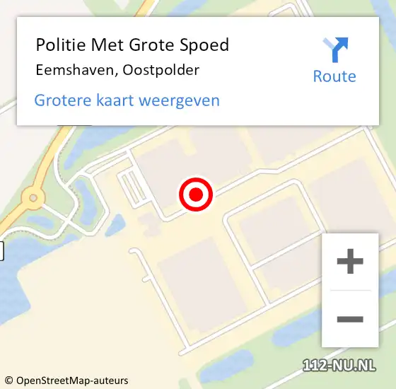 Locatie op kaart van de 112 melding: Politie Met Grote Spoed Naar Eemshaven, Oostpolder op 10 september 2023 05:37