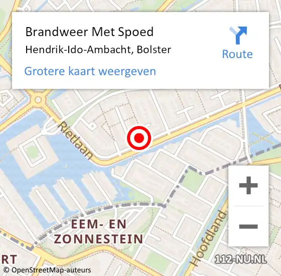 Locatie op kaart van de 112 melding: Brandweer Met Spoed Naar Hendrik-Ido-Ambacht, Bolster op 10 september 2023 08:43