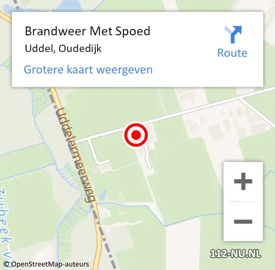 Locatie op kaart van de 112 melding: Brandweer Met Spoed Naar Uddel, Oudedijk op 10 september 2023 08:46