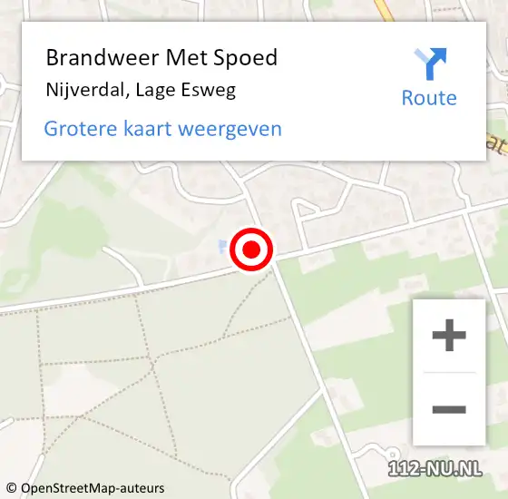 Locatie op kaart van de 112 melding: Brandweer Met Spoed Naar Nijverdal, Lage Esweg op 10 september 2023 08:53
