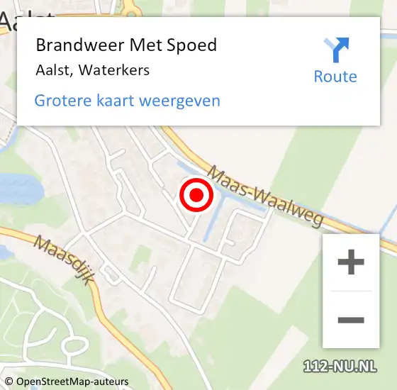 Locatie op kaart van de 112 melding: Brandweer Met Spoed Naar Aalst, Waterkers op 10 september 2023 09:24