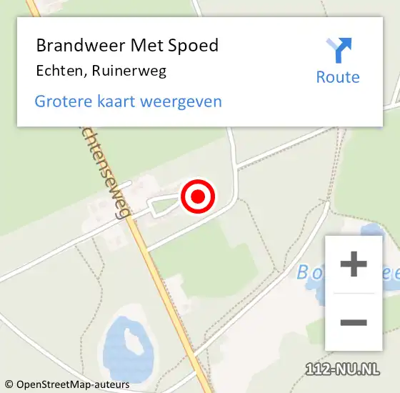 Locatie op kaart van de 112 melding: Brandweer Met Spoed Naar Echten, Ruinerweg op 10 september 2023 09:31