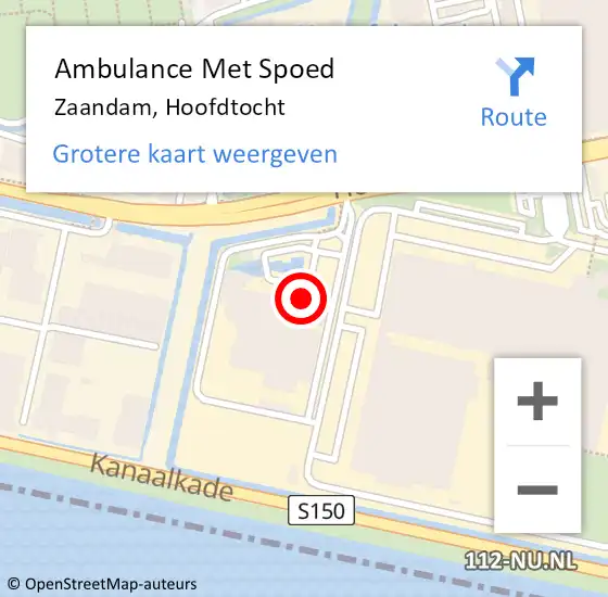 Locatie op kaart van de 112 melding: Ambulance Met Spoed Naar Zaandam, Hoofdtocht op 10 september 2023 09:56