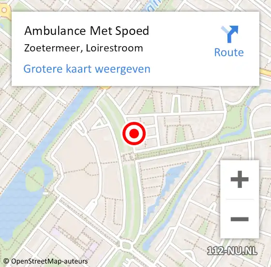 Locatie op kaart van de 112 melding: Ambulance Met Spoed Naar Zoetermeer, Loirestroom op 10 september 2023 10:24