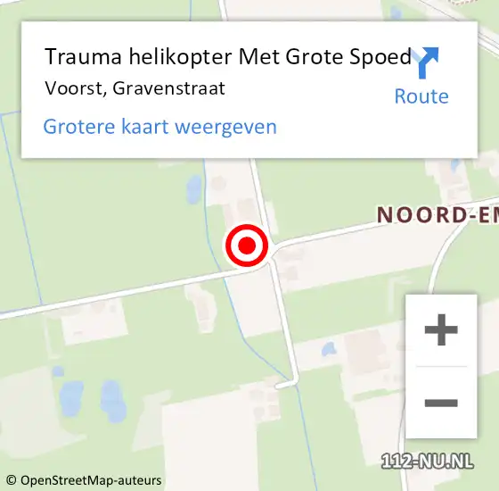Locatie op kaart van de 112 melding: Trauma helikopter Met Grote Spoed Naar Voorst, Gravenstraat op 10 september 2023 10:31