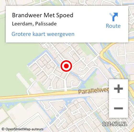Locatie op kaart van de 112 melding: Brandweer Met Spoed Naar Leerdam, Palissade op 10 september 2023 10:56