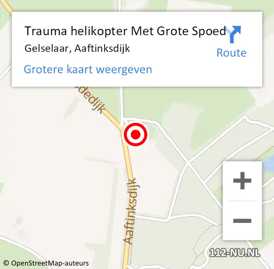 Locatie op kaart van de 112 melding: Trauma helikopter Met Grote Spoed Naar Gelselaar, Aaftinksdijk op 10 september 2023 12:33