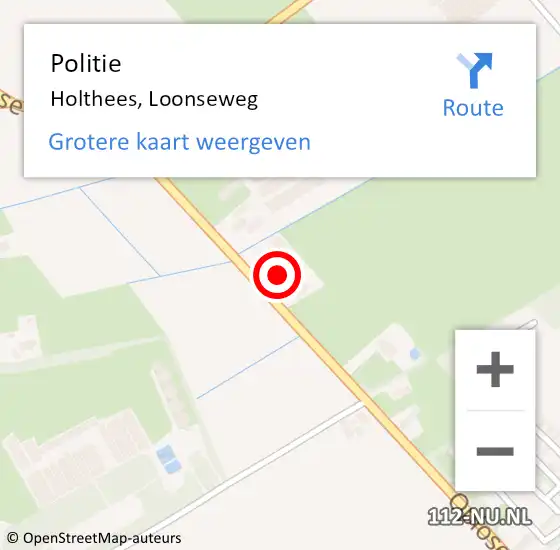 Locatie op kaart van de 112 melding: Politie Holthees, Loonseweg op 10 september 2023 13:28