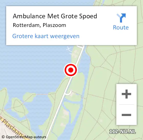 Locatie op kaart van de 112 melding: Ambulance Met Grote Spoed Naar Rotterdam, Plaszoom op 10 september 2023 14:57