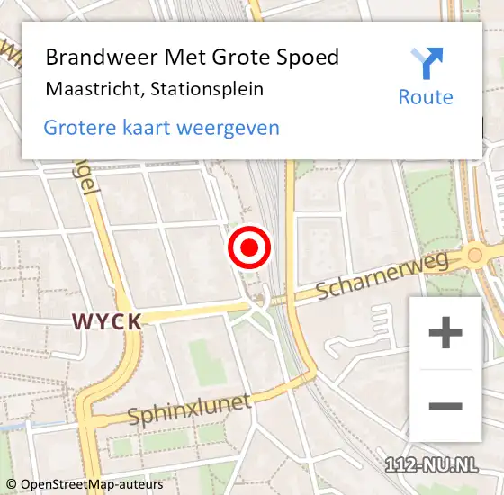 Locatie op kaart van de 112 melding: Brandweer Met Grote Spoed Naar Maastricht, Stationsplein op 10 september 2023 16:04